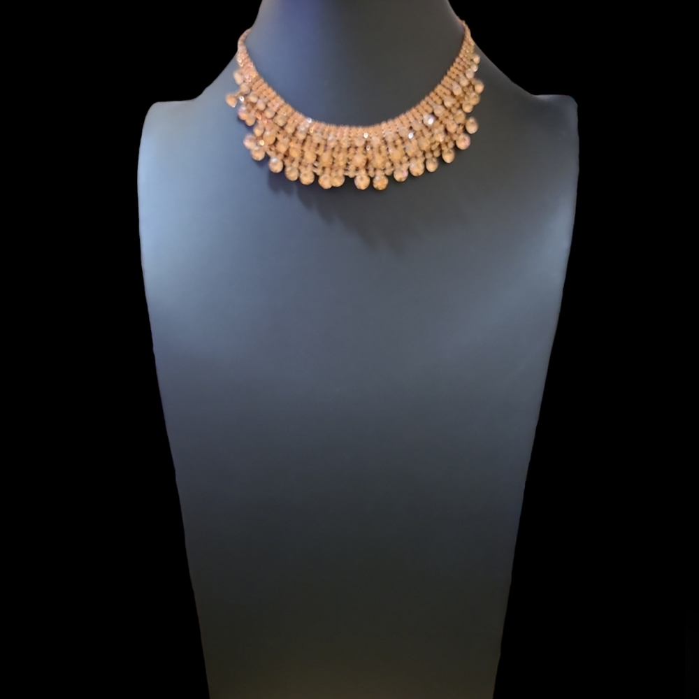 Pink Vintage Crystal Bib Fashion Necklace Lot 8